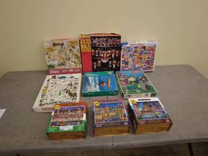 lot 229 image: Lot of Assorted Jigsaw Puzzles - 10 Total