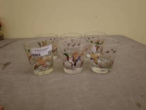 lot 263 image: Set of 6 Vintage Duck Patterned Drinking Glasses