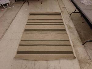 lot 270 image: Beige and Brown Striped Area Rug