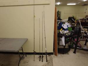 lot 287 image: Lot of 4 Fishing Rods with Reels Zebco, Intrepid, Ambassadeur