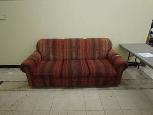 lot 296 image: Vintage Red Upholstery Sofa