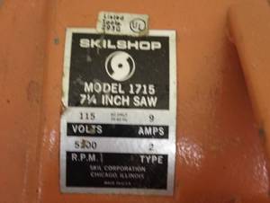 lot 169 image: Skilshop Model 1715 7 14 Inch Circular Saw