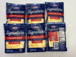 lot 434 image: B. 6x 8oz Kraft Signuature Cheddar Blend Shredded