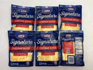 lot 436 image: B. 6x 8oz Kraft Signuature Cheddar Blend Shredded