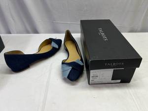 lot 74 image: JJ. New Talbots Shoes 8M-Dark Denim-Edison DOrsay Bow