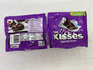 lot 107 image: II. 2x 9 oz Hershey Kisses Dark Chocolate