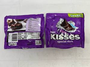 lot 108 image: II. 2x 9 oz Hershey Kisses Dark Chocolate