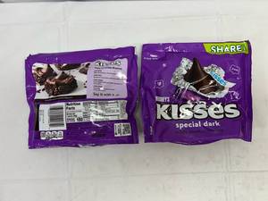 lot 109 image: II. 2x 9 oz Hershey Kisses Dark Chocolate