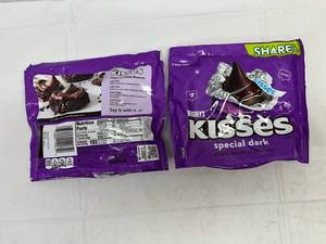 lot 110 image: II. 2x 9 oz Hershey Kisses Dark Chocolate