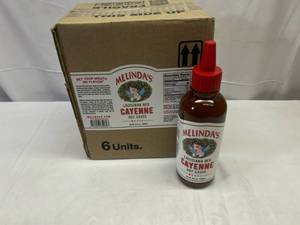 lot 137 image: MM. 6x 10oz Melindas Louisiana Red Cayenne Hot Sauce