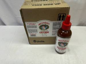 lot 138 image: MM. 6x 10oz Melindas Louisiana Red Cayenne Hot Sauce