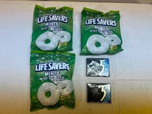 lot 160 image: 3x Life Savers Minis WinterGreen & 2x 5 Peppermint Cobalt Gum