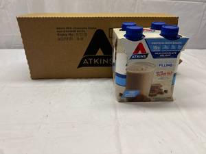 lot 190 image: 3x 4pack 11oz Atkins Protein Shake Milk Chocolate Delight