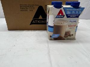 lot 192 image: 3x 4pack 11oz Atkins Protein Shake Milk Chocolate Delight