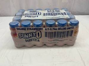 lot 195 image: 24x 6.75oz Bottles Sunny D OrangeStrawberry