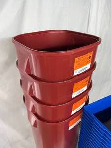 lot 5 image: Lot of NEW Medegen Medical Products 8716 Biohazard Sharps-Tainer Sharps Collector Square Waste Cans Garbage Containers and Lot Of New Bemis Health Care Non-Hazardous Pharmaceutical Waste Bin Trash Cans