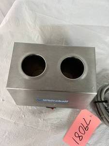 lot 20 image: Whitehall Manufacturing Inc. EBW2 Stainless Steel Two Tube Baby Infant - Gel Bottle Massage Oil Warmer - In Great Condition