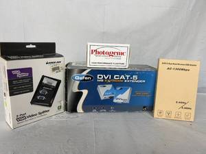 lot 44 image: VGA Splitter, Flashtube, DVI Extender, and Dual Band Wireless USB Adapter - Some Appear New In Box