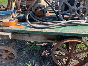 Air compressor on wagon