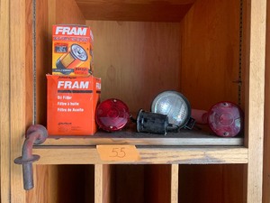 Glass jug, fire ext,  wasp spray and more