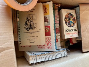 4 Boxes of cookbooks