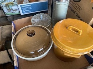Misc utensils, plates, thermos