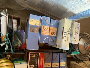 Pallet of Christmas decorations