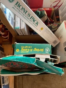 Pallet of Christmas decorations