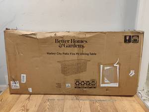 NEW BETTER HOMES & GARDENS HARBOR CITY PATIO FIRE PIT DINING TABLE