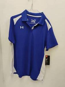 NEW UNDER ARMOUR GOLF POLO SHIRT SIZE LARGE BLUE