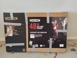NEW LIFETIME 48 SHATTERPROOF STEEL FRAME BACKBOARD AND RIM