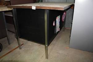 lot 130 image: Metal Teachers Desk