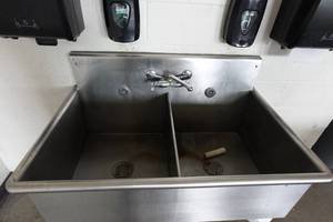 lot 100 image: Just Stainless Steel Stand Alone Deep Tub Sink