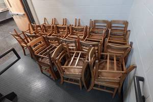 lot 99 image: 30 Wood Chairs