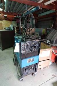 lot 114 image: Miller Syncrowave 250 CC-ACDC Welding Power Source on Cart