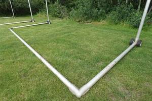 lot 96 image: Galvanized Football Goal Posts with Soccer Goal Base - 4 Tubing