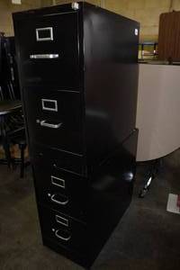 2 Black 2 Drawer File Cabinets