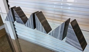 lot 32 image: Polished Granite Angular Bookends