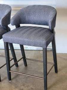lot 12 image: Steel Blue Herringbone Counter Chairs  set of 4