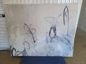 lot 57 image: Modern Artwork Aquatic Study in White  Gray  Black  Artist Signed