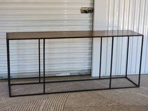 lot 20 image: Hammered Tack Brass and Iron Phillip Console Table