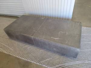 lot 17 image: Restoration Hardware Distressed Leather Rectangular Ottoman by American Leather