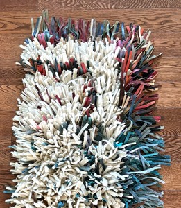 lot 34 image: Wild West Linguini Wool Creative Looms Tapestry by Harry Flitterman