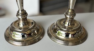 lot 67 image: Pair of Silver Plated Candle Holders