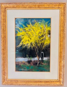 lot 41 image: Beautiful Art Foresythia Pastel by Adam Kelley