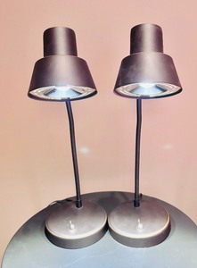 lot 46 image: Simple,  Lovely Pair of Hampton Bay Black Table Lamps
