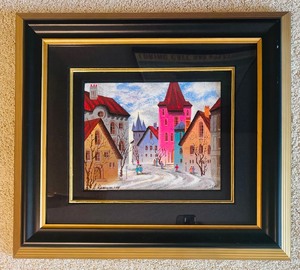 lot 50 image: Gorgeous Framed Art Gdansk Poland Newar Harbor Serigraph by Anatole Krasnyansky