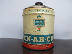 lot 9 image: Old Vintage ENARCO 5 Gallon Motor Oil Can