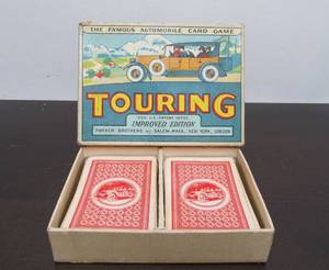 lot 16 image: Vintage 1920s era TOURING Automobile Card Game wGreat Graphics