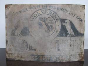 lot 25 image: Antique WOLVERINE Work Shoe Metal Advertising Sign